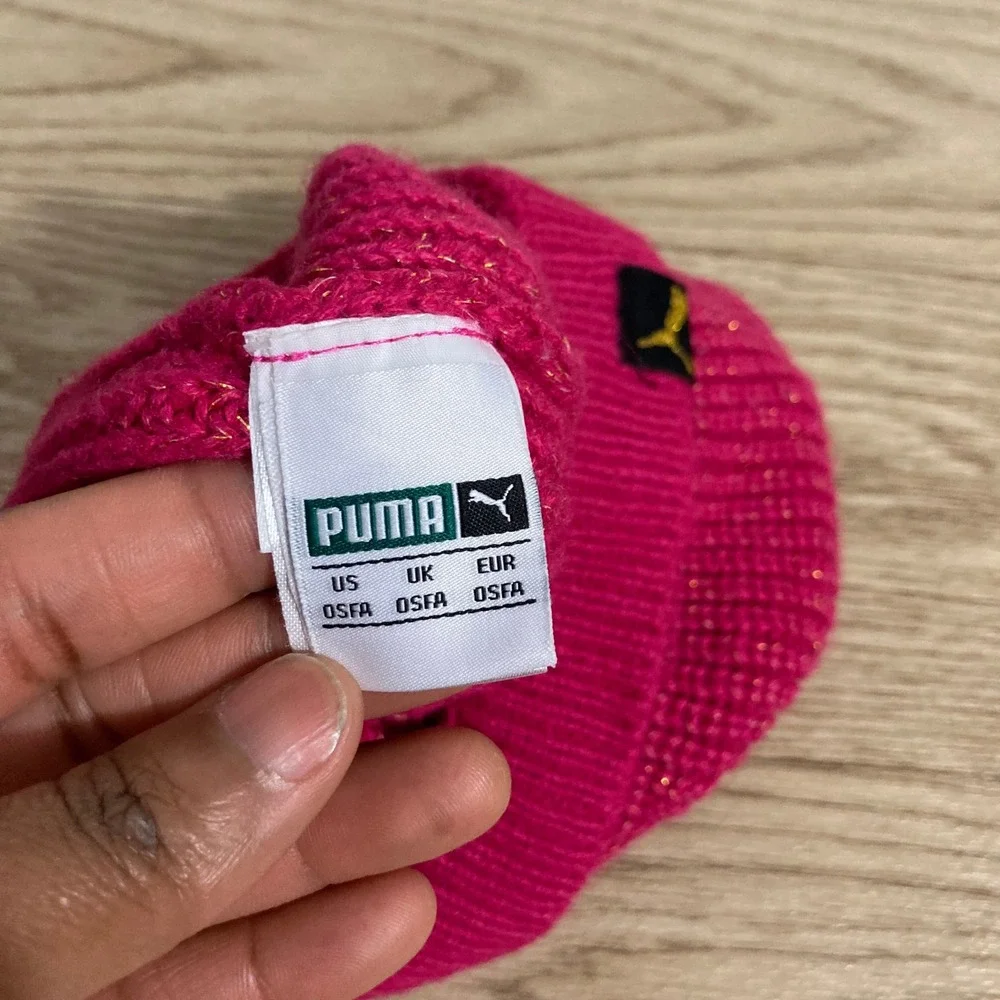 Puma Beanie GILRS OSFA Pink Gold‎ Metallic Sparkle Ribbed Knit Hat USWGR